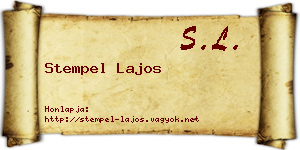 Stempel Lajos névjegykártya